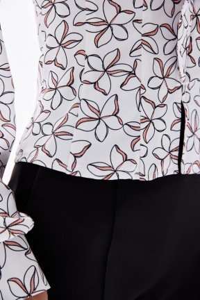 Фото Блузка с цветочным принтом и удлиненным манжетами (3)