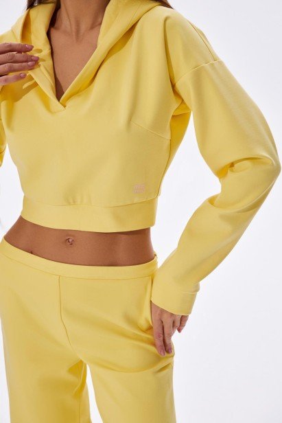 Фото Укороченное худи из джерси с объемным капюшоном (1)