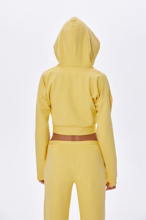 Фото Укороченное худи из джерси с объемным капюшоном (2)