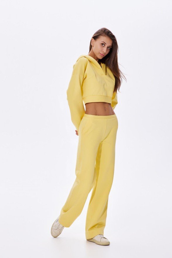 Фото Брюки из джерси прямого кроя на заниженной талии