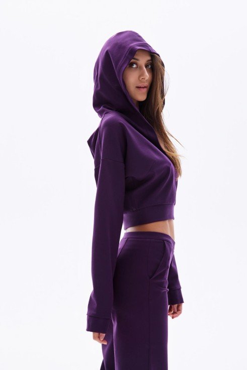 Фото Укороченное худи из джерси в цвете слива